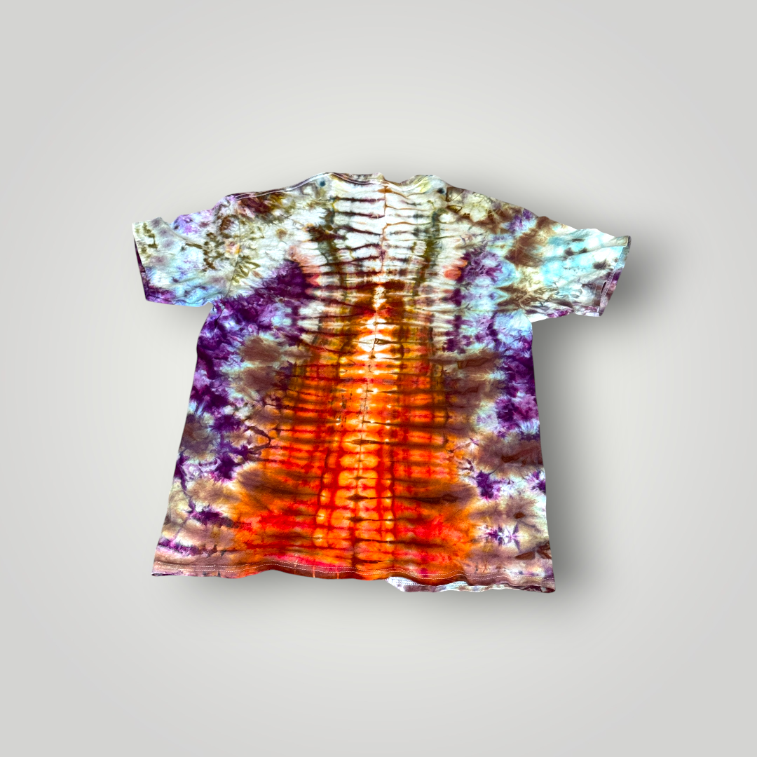 "Star Fallin" 1 of 1 Ice Dye Mandala T-shirt – Plum & Earth – Large