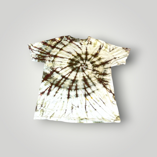 "Ancient Echo" Intricate Spiral T-shirt – Sand & Oak – 1 of 1 (Size L)